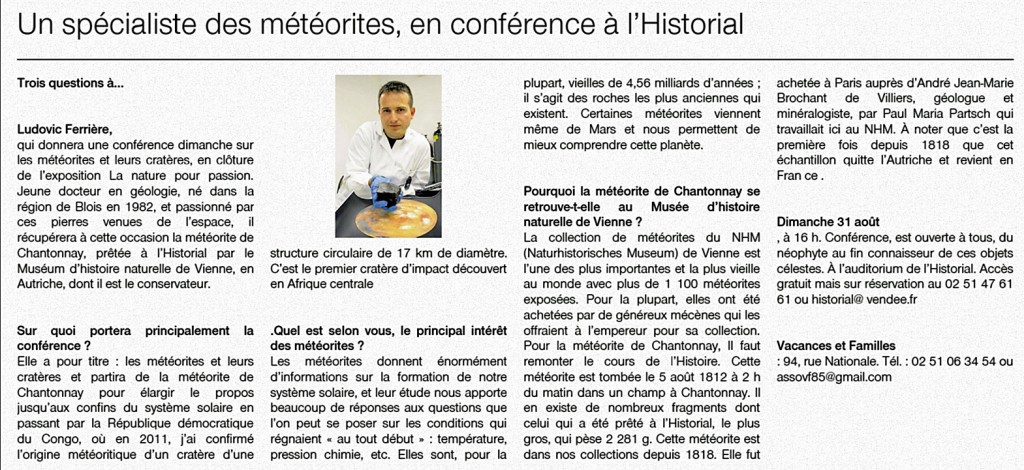 Conférence Historial météorites